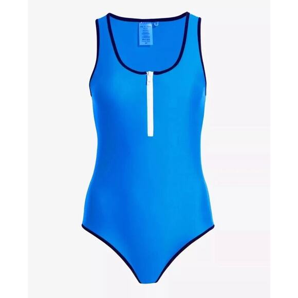 Rag and Bone Cobalt Blue Zip One Piece Swimsuit NWT $195 Small Summer - Picture 1 of 8